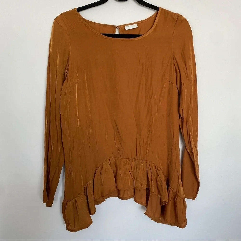 Vila Copper Ruffled Blouse - Picture 1 of 2
